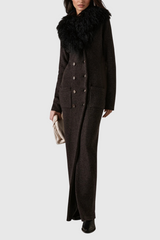 Alyth-Mantel aus Kunstpelz mit Knöpfen