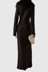 Alyth-Mantel aus Kunstpelz mit Knöpfen