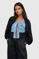 Amabel Deconstruct Denim-Kurzjacke
