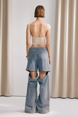 Amelia – Blaue Denim-Jeans mit Cut-Outs