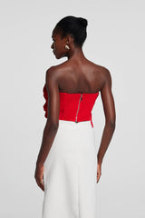 Amiri – Schulterfreies Oberteil mit Blumenmuster in Rot