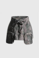 Ana Camouflage Cargo Jeansrock