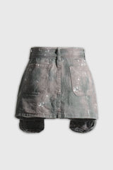 Ana Camouflage Cargo Jeansrock