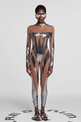 Ariana – Metallic-Jumpsuit mit Einsätzen