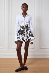 Aviana Flower Ruffle Bodycon Mini Skirt