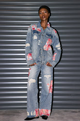 Avni – Zerrissene Jeans mit Spitze