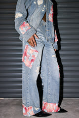 Avni – Zerrissene Jeans mit Spitze