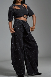 Ayah zerrissene asymmetrische Jeans