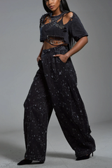 Ayah zerrissene asymmetrische Jeans