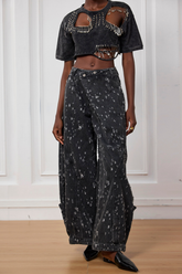 Ayah zerrissene asymmetrische Jeans