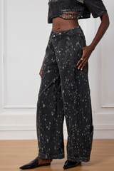 Ayah zerrissene asymmetrische Jeans