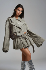 Aylani – Dekolleté-Rockset mit Camouflage-Print