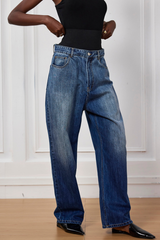 Azaria – Blaue Jeans mit hohem Bund