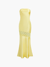 Asymmetrisches trägerloses Midi-Tube-Kleid aus Spitze