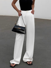 Lange, plissierte Anzughose mit weitem Bein