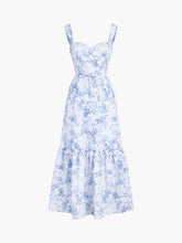 Forget Me Not Floral Pockets Zippered Long Dress