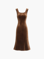 Paradise Feeling – Midikleid aus Samt mit Reißverschluss