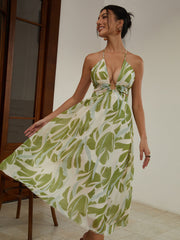 Neckholder-Kleid mit rückenfreiem Ausschnitt und langem Kleid