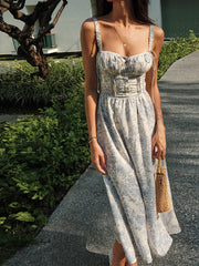 Sapphire Garden – Camisole-Midikleid mit Blumenmuster