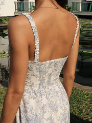 Sapphire Garden – Camisole-Midikleid mit Blumenmuster