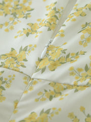 Langes Camisole-Kleid mit Blumenmuster und Knoten