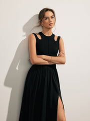 Midikleid mit Cut-Outs und Schlitz am Oberschenkel