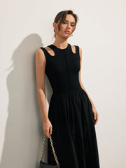 Midikleid mit Cut-Outs und Schlitz am Oberschenkel