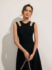 Midikleid mit Cut-Outs und Schlitz am Oberschenkel