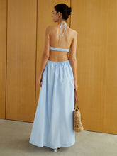 Neckholder-Kleid mit elastischer Taille und langen Taschen