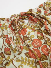 A-Linien-Kleid mit Blumenmuster und Bindeband vorne
