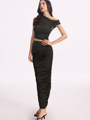 Asymmetrisches Slim Fit Strickkleid