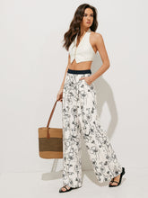 Hose mit weitem Bein und Blumendruck