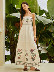 Rückenfreies Plissee-Kleid mit Blumenmuster