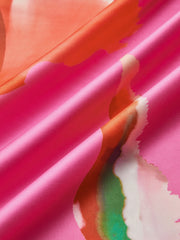 Rückenfreies Neckholder-Kleid aus Satin mit Blumenmuster