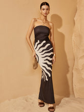 Schulterfreies Printkleid