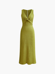 Tank-Midikleid mit geknotetem Reißverschluss