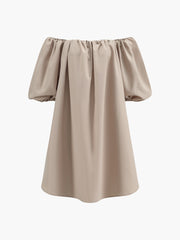 Kurzes Kleid aus Baumwollmischung mit schulterfreiem Schnitt