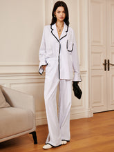 Gemütliche Hose aus reiner Baumwolle mit Kontrastbesatz