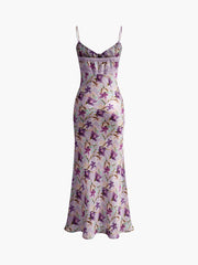 Camisole-Kleid mit Blumenmuster und Bindeband vorn