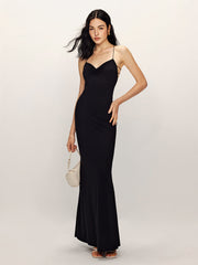 Rückenfreies Cami-Fischschwanz-Jerseykleid