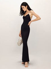 Rückenfreies Cami-Fischschwanz-Jerseykleid