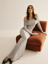 Schulterfreies, schmales Plissiertes Kleid