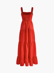 Jacquard-Tankkleid mit gerafften Rüschen