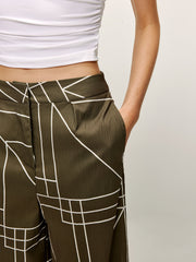 Bedruckte Hose mit weitem Bein