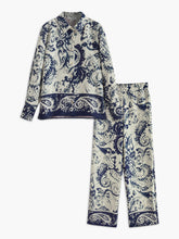 Satinhose mit Reißverschluss und Boheme-Print