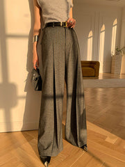 Bundfaltenhose mit hoher Taille ohne Gürtel