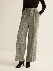 Hose aus Wollmischung-Tweed
