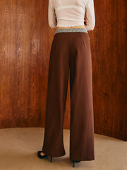 Gerade Hose mit Farbblock-Karomuster