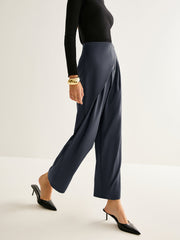 Asymmetrische Hose mit weitem Bein
