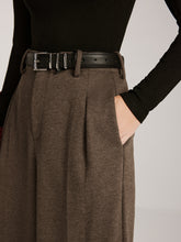 Weite Hose aus Wollmischung mit Chevron-Muster ohne Gürtel